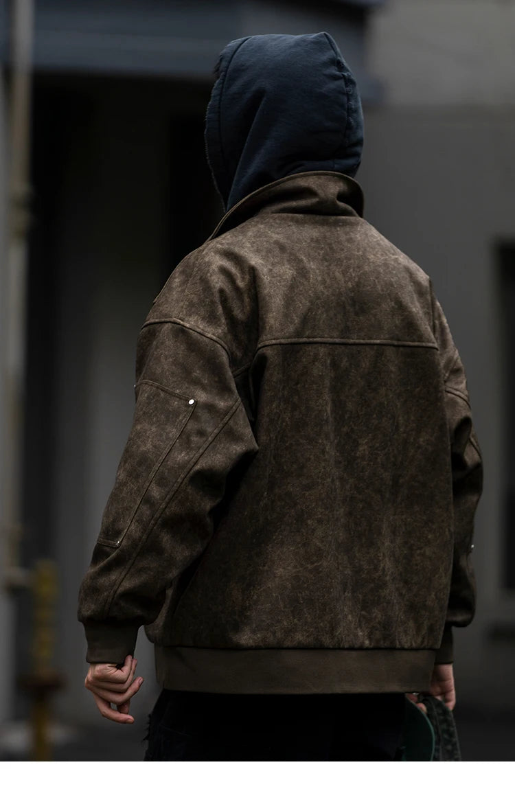 Folding Collar Riding Style Jacket , - Streetwear Jacket - Slick Street