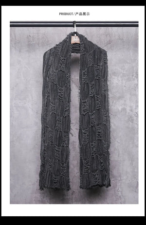 Ripped Design Round Neck Scarf , - Streetwear Accessories - Slick Street