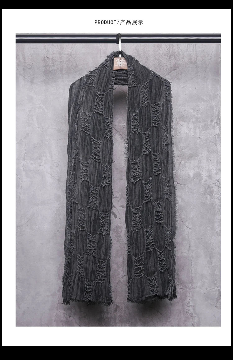 Ripped Design Round Neck Scarf , - Streetwear Accessories - Slick Street