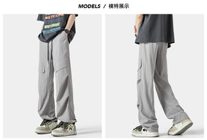 Plain Color Outdoor Straight Pants , - Streetwear Pants - Slick Street