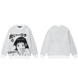 SENSELESS 20 Anime Knit Sweater White, M - Streetwear Sweater - Slick Street
