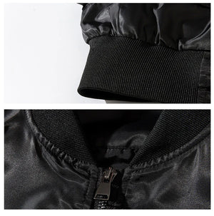 Retro Letter Embroidered Elastic Waist Jacket ,  - Streetwear Jacket - Slick Street