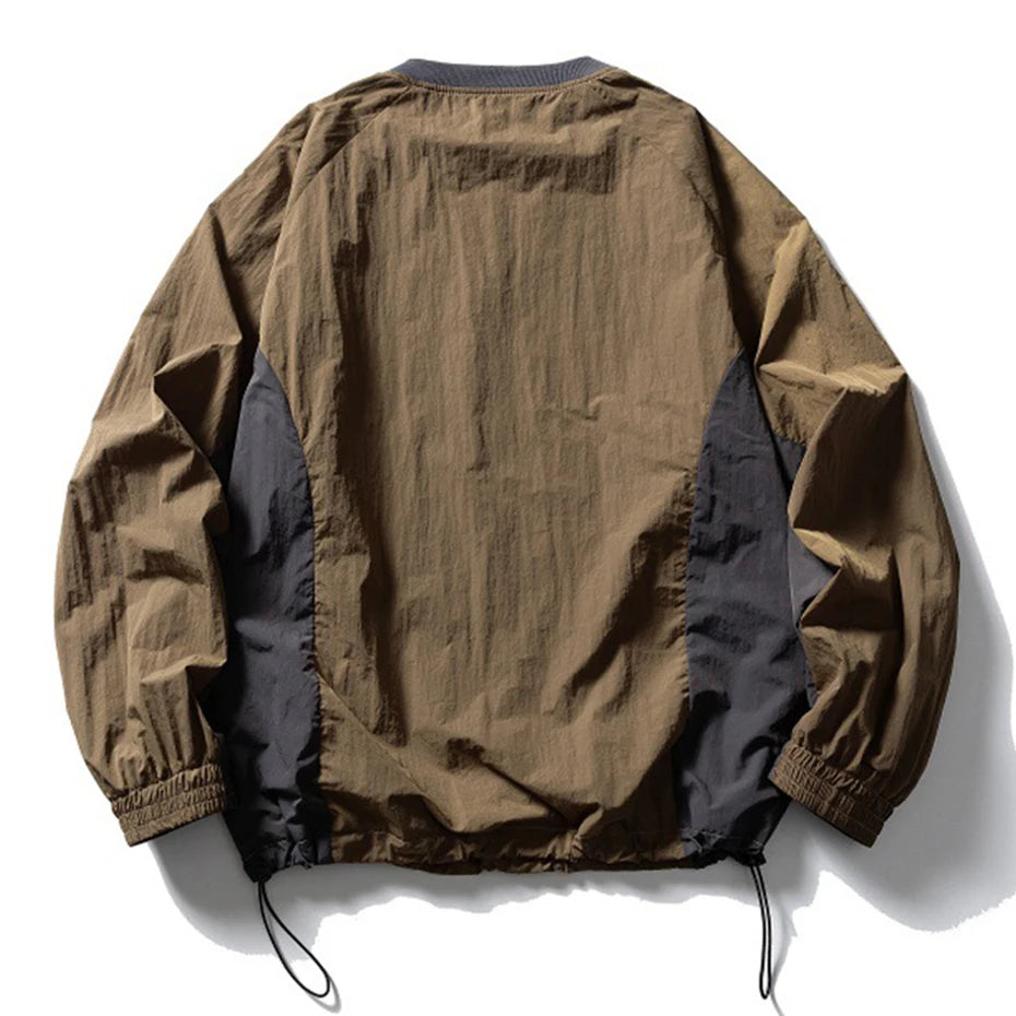 AIMATARGET Color Block Long Sleeve Over Jacket , - Streetwear Jacket - Slick Street