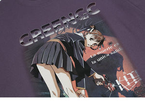 GREENGC Killer Girl Shooter Anime T-Shirt , - Streetwear T-Shirts - Slick Street