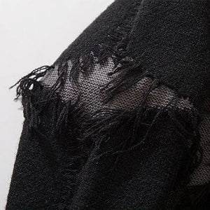 Distressed Gothic Skull Knitted Sweater , - Streetwear Sweatshirts - Slick Street