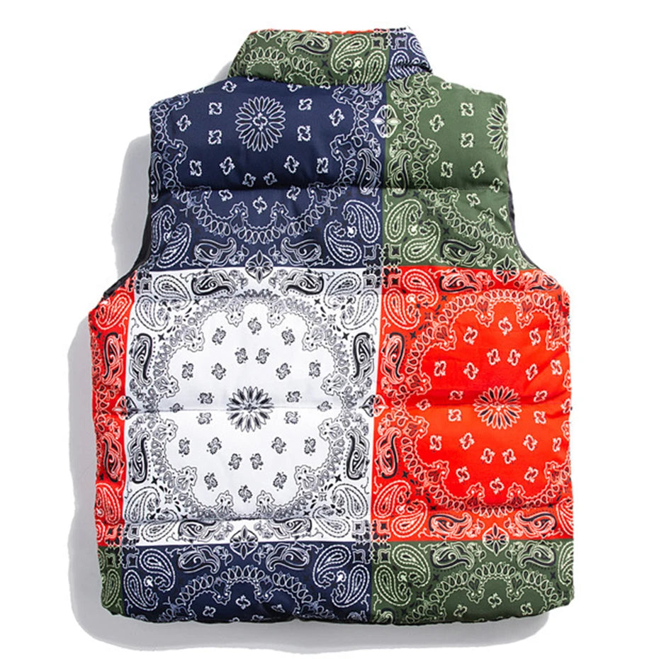 Paisley Padded Gilet , - Streetwear Vest - Slick Street