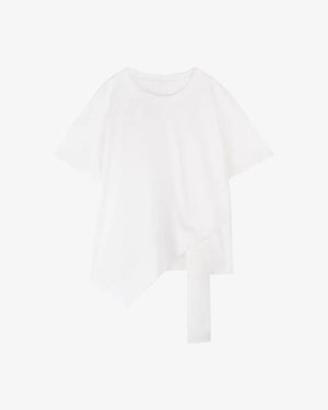 Kaju Long Bottom T-Shirt White, XXS - Streetwear T-Shirts - Slick Street
