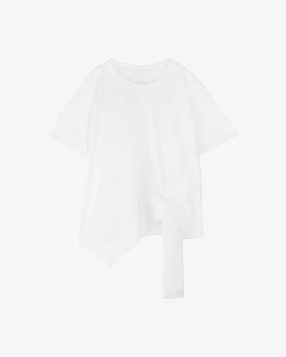 Kaju Long Bottom T-Shirt White, XXS - Streetwear T-Shirt - Slick Street