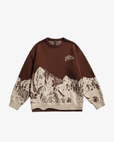 CORRECTS The Glorious Mountain Graphic Sweater Brown, XS - Streetwear Sweater - Slick Street
