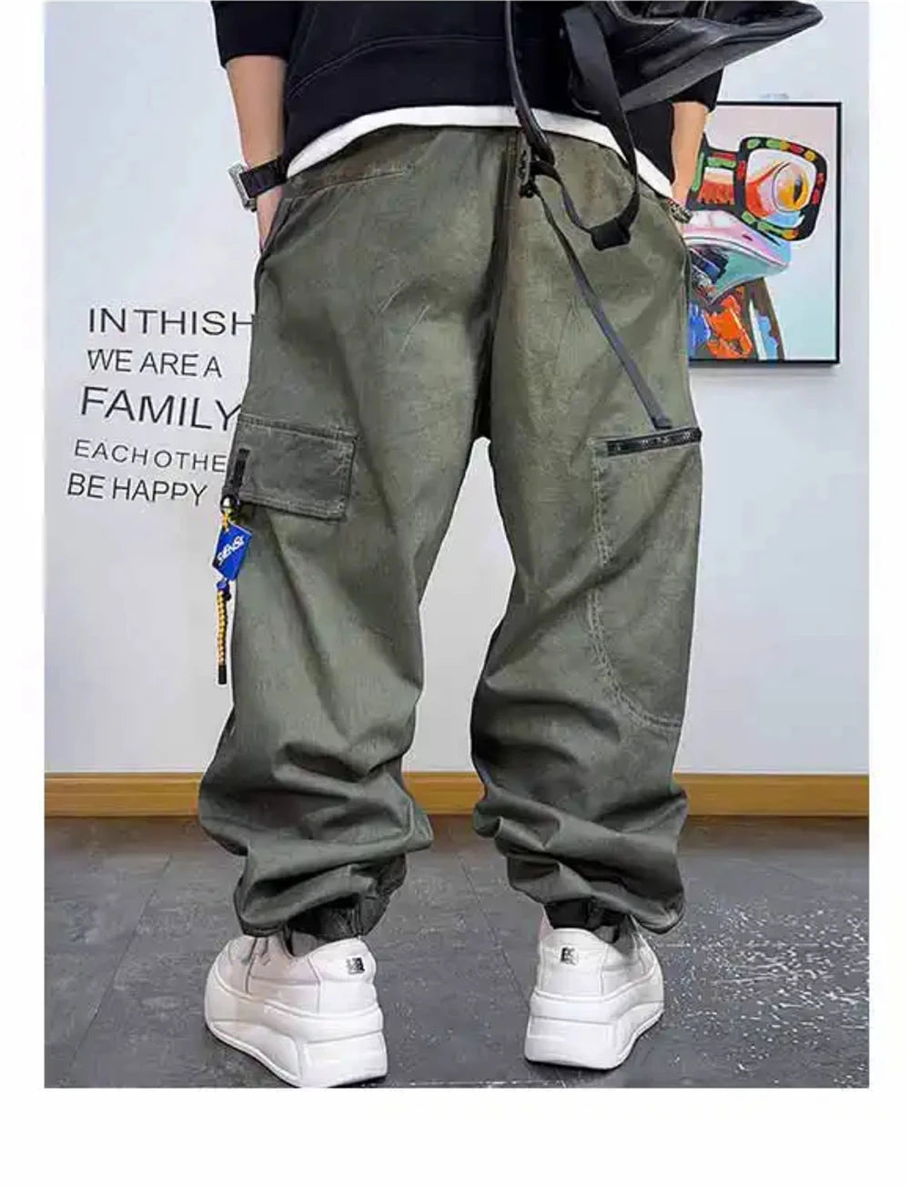 Plain Color Elastic Ankle Length Pants , - Streetwear Pants - Slick Street