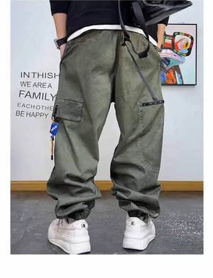 Plain Color Elastic Ankle Length Pants , - Streetwear Pants - Slick Street