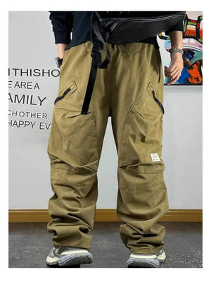 Multi-Pocket Cargo Baggy Pants , - Streetwear Pants - Slick Street