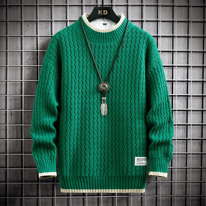 Classic Knitted Sweatshirt Green, XXS - Streetwear Sweatshirts - Slick Street