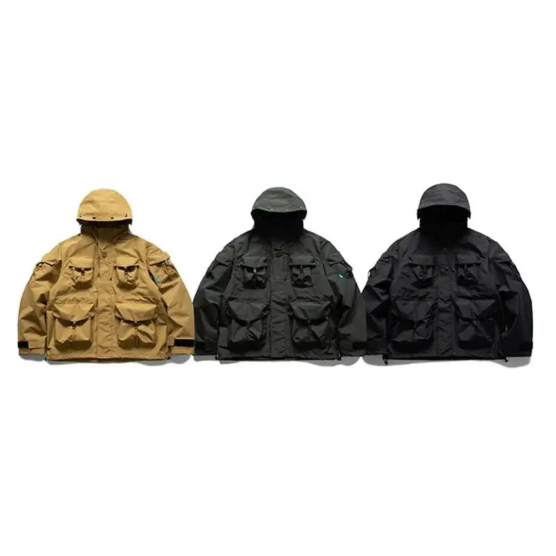 Large Size Multi Pocket Windbreaker Jacket , - Streetwear Jacket - Slick Street