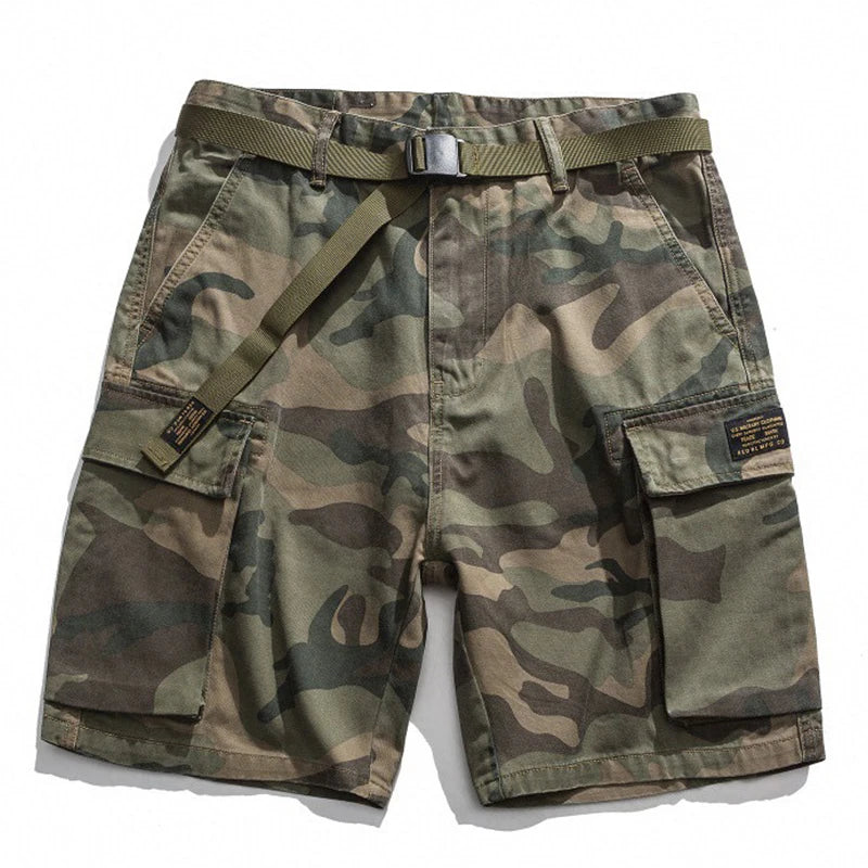 Camouflage Army Combat Style Shorts Gray Camouflage, S - Streetwear Shorts - Slick Street