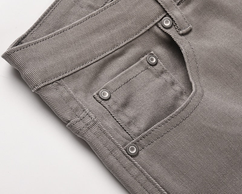 Solid Color Multi Pockets Denim Pants ,  - Streetwear Pants - Slick Street