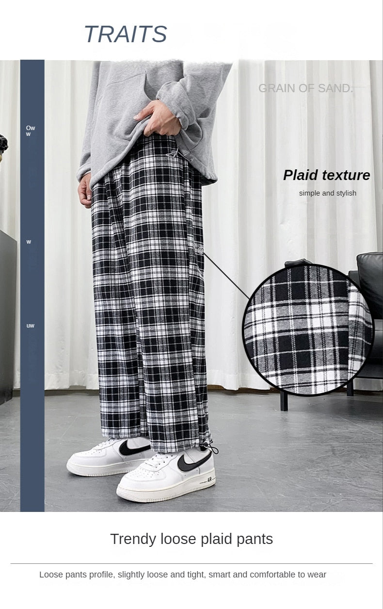 Black And White Checkered Pattern Pants ,  - Streetwear Pants - Slick Street