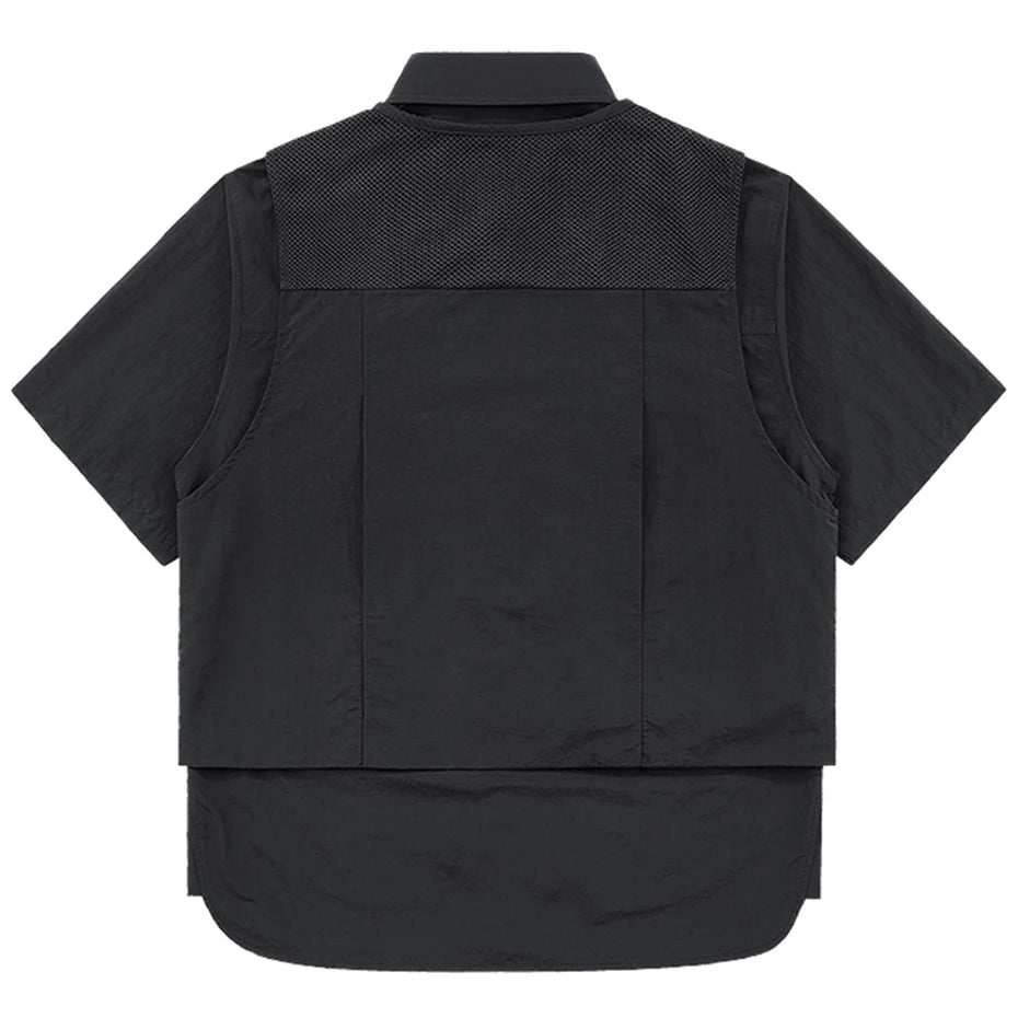 Multi Vest Pockets Two Pieces T-Shirt , - Streetwear T-Shirt - Slick Street