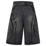 Vintage Loose Distressed Denim Shorts black, 29 - Streetwear Shorts - Slick Street