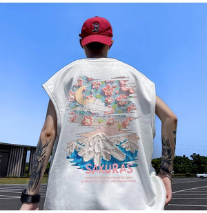 SAKURAS Colorful Scenery Painting T-Shirt , - Streetwear T-Shirts - Slick Street