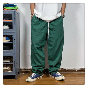 Straight Cut Nylon Loose Joggers , - Streetwear Pants - Slick Street