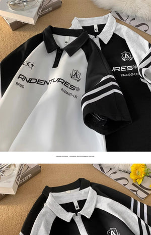 RADIANT-UR Contrast Color Polo T-Shirt , - Streetwear T-Shirts - Slick Street