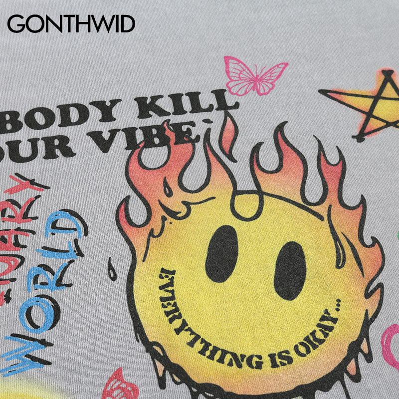 Keep Smile Graffiti Emoji Design T-Shirt , - Streetwear T-Shirts - Slick Street