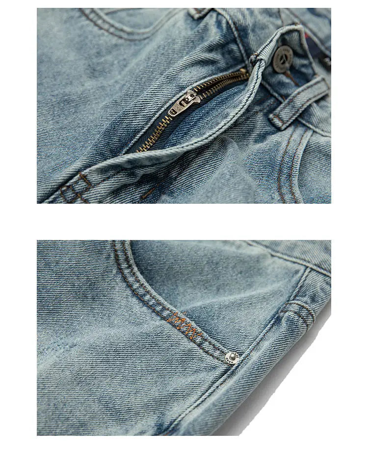 Denim Ripped Coin Pocket Jeans , - Streetwear Jeans - Slick Street