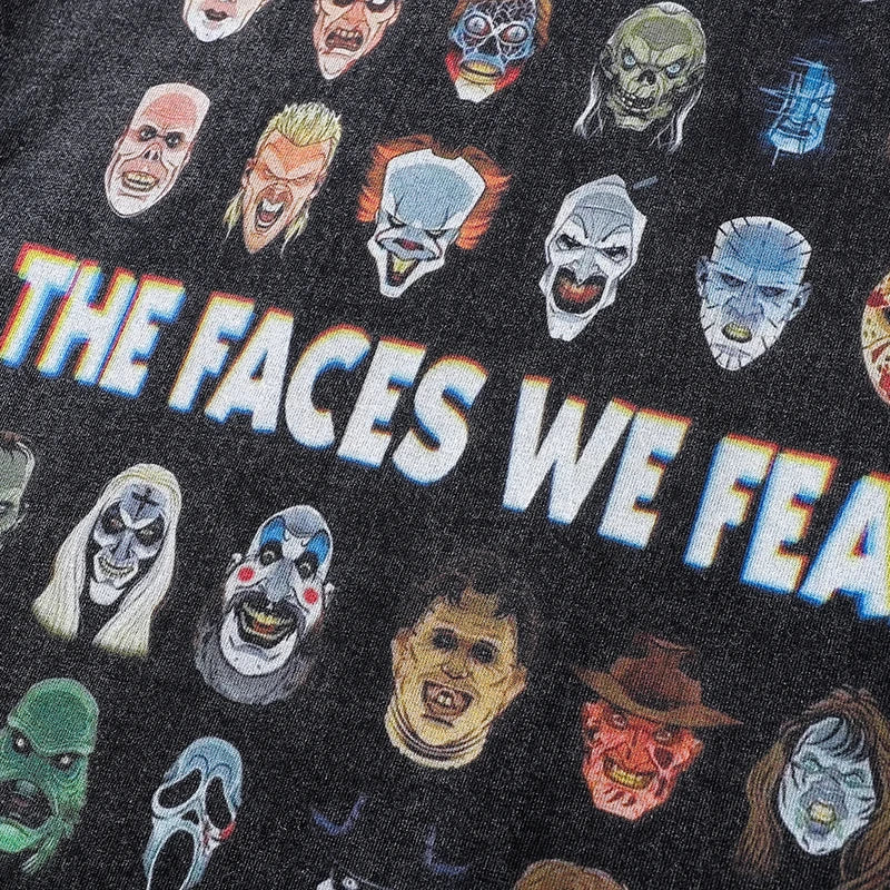 The Faces We Fear Dusty Color O-Neck T-Shirt , - Streetwear T-Shirts - Slick Street