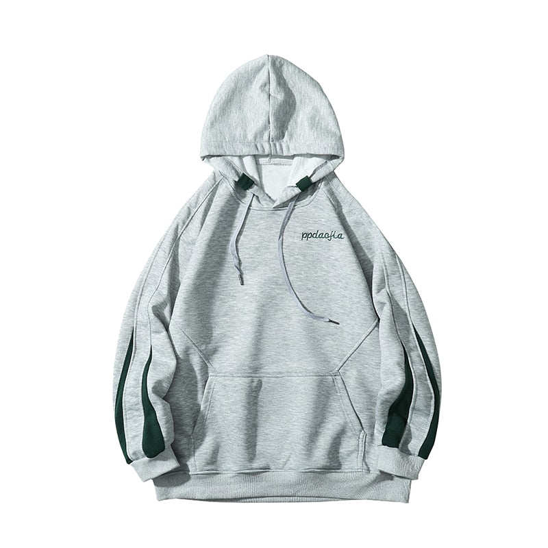 Forever Young Green Stripped Sleeves Hoodie ,  - Streetwear Hoodie - Slick Street