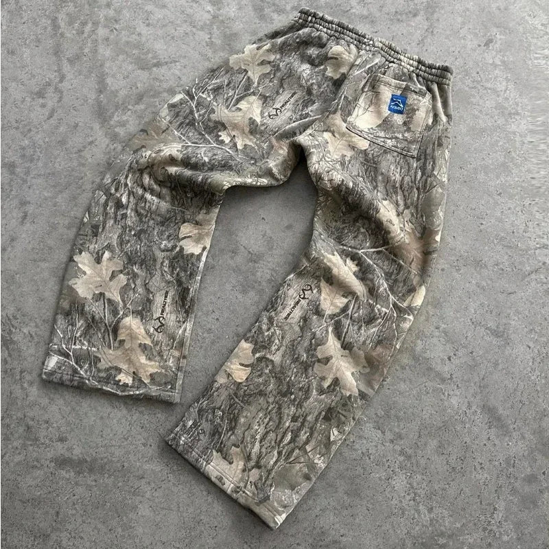 Camouflage Maple Leaves Pattern Pants M, Camouflage - Streetwear Pants - Slick Street