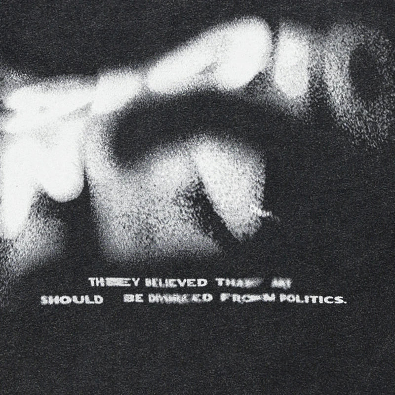 Dark Sable Fuzzy Letters Graphic T-Shirt ,  - Streetwear T-Shirt - Slick Street