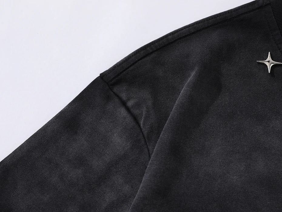 Tie-Die Metal Star Ripped T-Shirt , - Streetwear T-Shirts - Slick Street