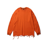 Distressed Gothic Sweatshirt Orange, S - Streetwear Sweatshirts - Slick Street