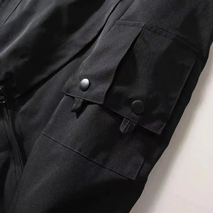 Devil Skull Button-Up Bomber Jacket , - Streetwear Jacket - Slick Street