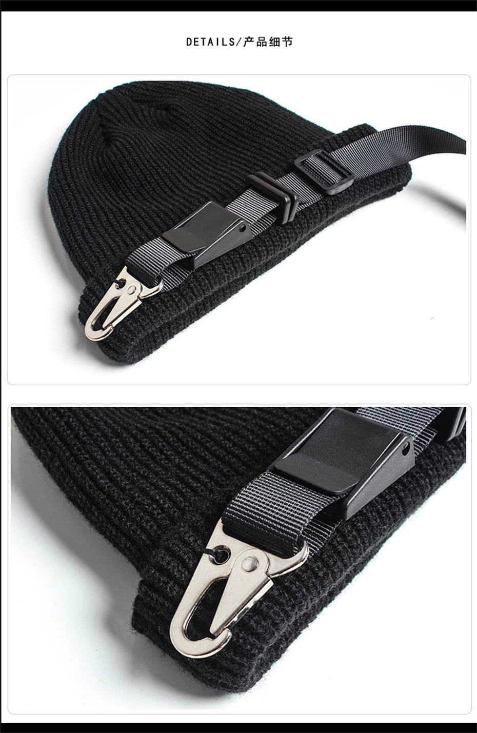 Nightshade Beanie Hat with Buckle , - Streetwear Hats - Slick Street