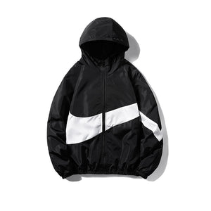 Horizontal Broad Stripe Zipper Hoodie Black, XXS - Streetwear Hoodie - Slick Street