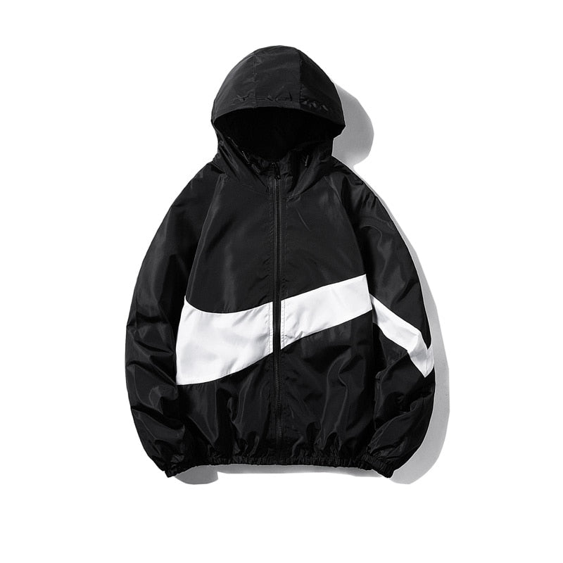 Horizontal Broad Stripe Zipper Hoodie Black, XXS - Streetwear Hoodie - Slick Street