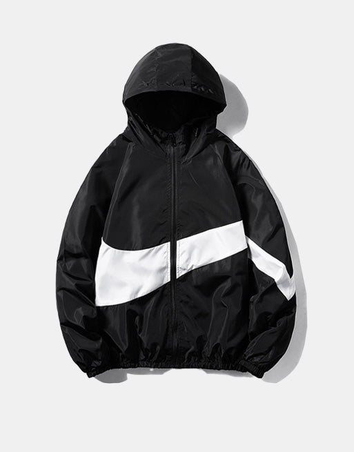 Horizontal Broad Stripe Zipper Hoodie ,  - Streetwear Hoodie - Slick Street