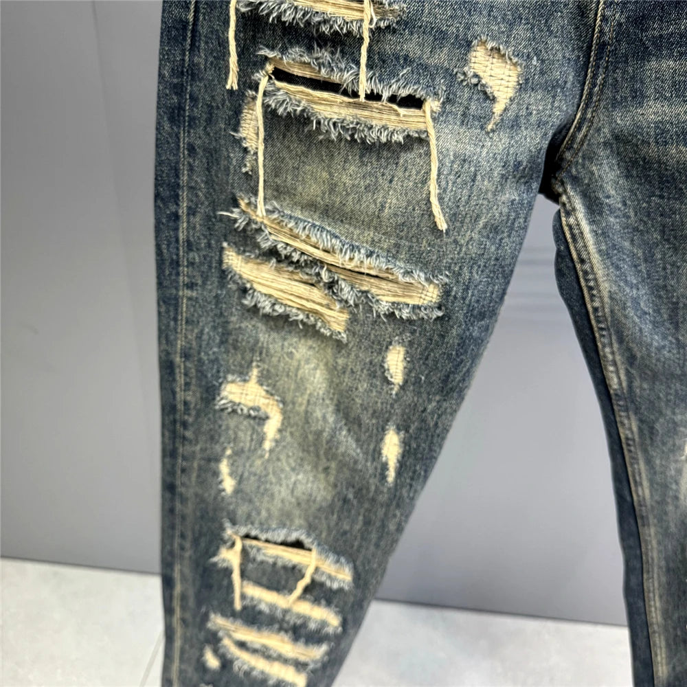 Indigo 26 Blue Distressed Jeans ,  - Streetwear Jeans - Slick Street