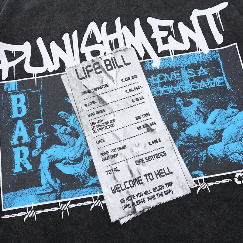 Punishment Bill Welcome To Hell T-Shirt ,  - Streetwear T-Shirt - Slick Street