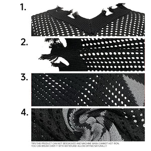 Solid Star Knitted Ripped Vest , - Streetwear Vest - Slick Street