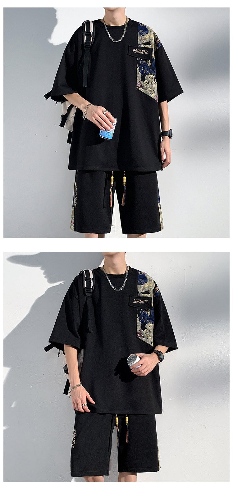 ROMANTIC Plushy Bear Shoulder Patch Tracksuit ,  - Streetwear Tracksuits - Slick Street