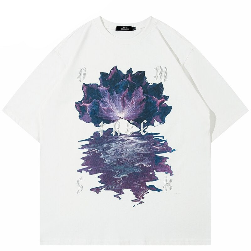 Indigo Lightning Reflection T-Shirt , - Streetwear T-Shirts - Slick Street