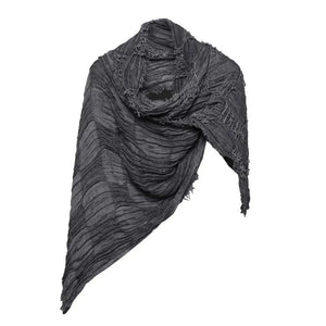 Ripped Design Round Neck Scarf Black, One Size - Streetwear Accessories - Slick Street