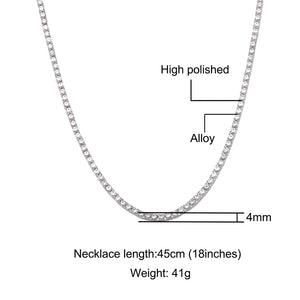 Crystal Rhinestone Tennis Necklace ,  - Streetwear Necklace - Slick Street