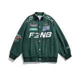F3.NB Street Racing Bomber Jacket Green, XS - Streetwear Jacket - Slick Street
