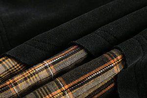 SP Two Pieces Plaid Pullover Sweatshirt , - Streetwear Sweatshirts - Slick Street