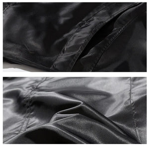 Retro Letter Embroidered Elastic Waist Jacket ,  - Streetwear Jacket - Slick Street