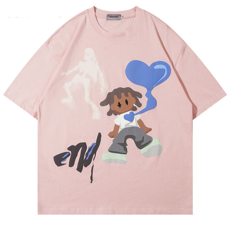 Ghost & The Boy With Heart Graphic T-Shirt , - Streetwear T-Shirts - Slick Street